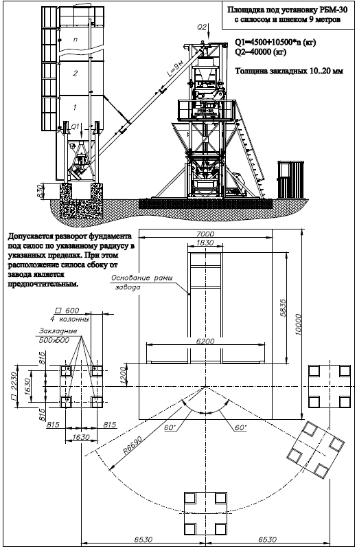 План Фундамента РБМ-30